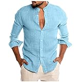 Freizeithemden FüR Herren Einfarbig Einfach Loose Fit Herrenshirt Langarm Hemdbluse Mit Umlegekragen Urban Arbeitshemden Oberhemden Langarmhemd Atmungsaktiv Outdoor H
