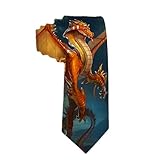 SARA NELL Herren Drachen Krawatte Cool Flying Red Drachen Neck Tie Woven Slim Hochzeit formelle Business Krawatte Geschenk