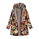 Teddymantel Frauen Lang Braun Neu WeinRot Plüschjacke Plüsch Oberbekleidung Kunstpelzjacke Wintermantel Zip Hoodie Teddy Jacke Full Zip Winterjack Coat Fleecejacke Kapuzenmantel Plü