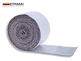 EPMAN selbstklebender Hitzeschutzband aus Aluminium und Fiberglas 5 Meter x 50mm Heat Shield Wrap Tape für Auto Lufteinlass Ladeluftkühler Rohr Wärmedämmung