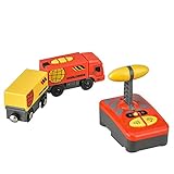 Elektrisches ferngesteuertes Zug-Lernspielzeug Fernbedienung Zug Lebendige Batteriebetriebener Lokomotivzug Modellbahn für Kinder Kompatibel mit hölzernem Bahngleisspielzeug Spielzeugauto fü