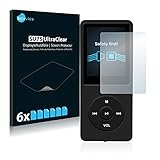 Savvies 6X Schutzfolie kompatibel mit AGPtek 8GB MP3-Player Displayschutz-Folie Ultra-transp