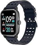 Smartwatch Fitness Armband Tracker Voller Touch Screen IP68 5ATM Wasserdicht Sportuhr mit Schrittzähler Musiksteuerung Pulsuhren Stoppuhr für Damen H