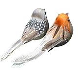 BESPORTBLE Künstliche Vögel Schaumstoff Federvögel Vogel mit Clip 6PCS Spatz Gartenfigur Baumschmuck Osterdeko Landhausstil Ostern Frühling Hochzeit Geburtstag Festival Party Garten Hof Dek