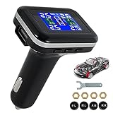 Reifendruck Prüfer,Reifendruckkontrollsystem Auto-digitaler drahtloser Reifendrucküberwachungssystem USB-Anschluss Autosicherheit mit externem S