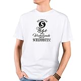 JUNIWORDS Herren T-Shirt mit rundem Ausschnitt -'Halo i bims' - große Auswahl an Motiven - Größe: L - Farbe: Weiß