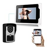 TFACR Video Türklingel Kamera Intercom Entry System, Kabel WiFi Video Tür Telefon Klingel Kits, Entriegeln, Dual-Way Intercom IR Nachtsicht Way Tür Intercom Für Einheiten Apartment,