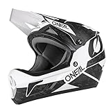 O'NEAL | Mountainbike-Helm Fullface | MTB DH Downhill Freeride | ABS-Schale, Magnetverschluss, übertrifft Sicherheitsnorm EN1078 | SONUS Helmet DEFT | Erwachsene | Schwarz Weiß | Größe S