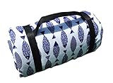 X-Labor Bohemian Picknick Decke 200x150 cm XXL Baumwolle Leinen mit wasserdichter PEVA Unterseite Wärmeisoliert Stranddecke Campingdecke Motiv-J