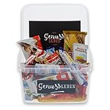 Genussleben Box Schokoladen-Mix Party Box mit 600g Ferrero Schokolade, Kinder Riegel, Bueno und viel mehr und Jelly Beans von Genussleb