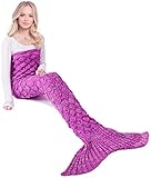 Meerjungfrau Decke, Handgemachte häkeln meerjungfrau flosse decke für Erwachsene, Mermaid Blanket alle Jahreszeiten Schlafsack Bestes Geschenk für sie (608 Light Pink)