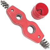 Risegun Kupferrohrreiniger - 4 in 1 Kupferrohrreiniger mit Reibahlen-Entgratungswerkzeug Internes externes Autoschlauchzubehör/Rohrreibahle/Entgratungswerkzeug
