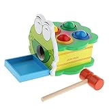sharprepublic Hölzernes Schlagspielzeug mit Passendem Ballfarbspiel Montessori Spielzeug für Kleinkinder - F
