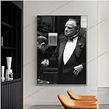 meishaonv Marlon Brando Godfather Classic Movie Charakter Star Foto Leinwand Malerei Wandkunst Bild Wohnzimmer Wohnkultur A1102 50×70CM Ohne R