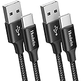 USB C Kabel, [2 Stück 2M] Huukein USB Typ C Kabel Nylon 3A Schnellladekabel USB C Ladekabel für Samsung Galaxy S22 S21 S20 S10 S9 S8+ Plus, Note 10 9 8, A21s A40 A50 A51 A52 A71, Sony Xperia XZ