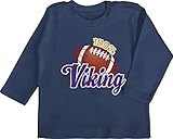 Sport Baby - 100% Viking - 18/24 Monate - Navy Blau - Football - BZ11 - Baby T-Shirt Lang