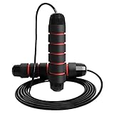 Ponsey Springseil, Springseile Kinder Damen Herren Fitness Verstellbare Skipping Speed Rope Stahlseil Seilspringen Verwicklungsfrei Anti-Rutsch Griffen Für Workout, Crossfit, Boxen, Training