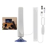 Interne Fernsehantenne, Power1080P Innen Fernseh Antenne Verstärkte Außen DVB-T2 Abnehmbare Hochleistungs-Koaxialkabel-Antenne Tv-Tv Digital Für T