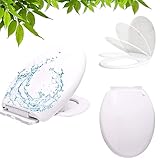 Toilettendeckel mit Absenkautomatik, WC-Sitz mit Softclose, Toilettensitz O-Form aus Duroplast, maximale Belastung der Klobrille 150 kg, Hochwertige Toilettenbrille für viele handelsübliche WC-Beck