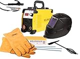 WELDINGER Aktionsset Schweißinverter E 181 eco, Automatik-Schweißhelm, Elektrodensortiment, Schlackehammer, Handschuhe 5 Jahre G
