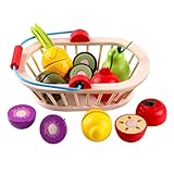 Kinderküche Spielküche Zubehör Aus Holz, Küchenspielzeug Schneiden Obst Gemüse Holzschneide Kochspielset Kleinkindküche Lebensmittelspielzeug Spielküchenzubehör Geschenke Für Kinder Ab 3 4 5 6 J