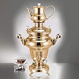 BEEM Samoware ROYAL 15L VERGOLDETE EDELSTAHL-SAMOWARE Semaver Teebereiter Teek