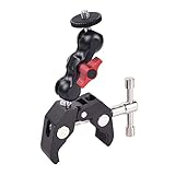MOSHUSO Kamerahalterung Klemme mit 360° Kugelkopfarm für DSLR Kamera Feldmonitor LED