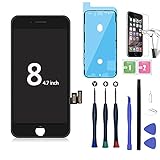 Xlhama LCD Touchscreen Für iPhone 8 schwarz mit Display Ersatz Bildschirm Reparaturset Digitizer Assembly mit Werkzeug zerlegen mit zur Reparatur von Kleb