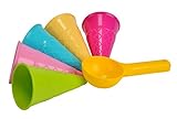 Simba 107108605 - Sandformen Eis, 5 Waffeln, 1 Portionierer, Sandspielzeug, 15cm, Geschenkset, Sandk