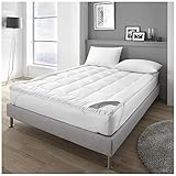 GAVENO CAVAILIA Luxury Air Cloud 4 cm tiefer Seersucker, superweiche atmungsaktive Matratzenauflage, Hotelqualität, 100 % Polyester, weiß, King-Size-B