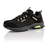 Fusskleidung® Wanderschuhe Damen Herren atmungsaktive Trekkingschuhe leichte Outdoorschuhe Grün Schwarz Schwarz EU 49