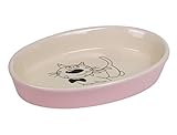 Nobby Katzen Keramik Schale oval pink / beige 17 X 11 X 2,5