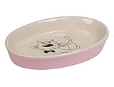 Nobby Katzen Keramik Schale oval pink / beige 17 X 11 X 2,5