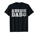 Herren Aussie T-Shirt Papa Australian Shepherd Pfote Geschenk T-S