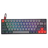 EPOMAKER GK68XS 68 Keys Hot-swap RGB Bluetooth5.1 Wireless/Wired Mechanical Keyboard with Split Spacebar Module, 1900mAh Battery, Dye-subbed PBT GSA Keycaps (Gateron Blue Switch, Grey Black)