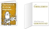 Sheepworld - Mini-Klappkarte, Geburtstagskarte Nr. 21 'Älterwerden ist die einzige Möglichkeit ... zu überleben!' (80521)