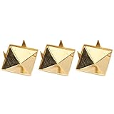 ViaGasaFamido Spike Studs, 100 Stück 10MM-15MM DIY Leathercraft Square Pyramid Punk Nieten Silber Metall 4 Claw Metall Nieten für Armbänder Kleidung Schuhe Handtasche(Gold 10mm)