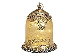 G.W. Tolles marokkanisches Windlicht mit LED Beleuchtung innen, 11 x 16 x 11 cm, Farbe Altgold, hoher Neidfaktor I