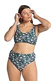 Studio Untold Damen große Größen Übergrößen Plus Size Bikini-Top, Softcups, Patch Print smaragdgrün 46 793601450-46