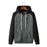 Qienjn Pullover Herren Sport Casual Mode Hit Farbe Kordelzug Kängurutasche Herren Langarm Herbst Und Winter Jugend Boutique Herren H