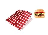 200 Stücke Burger Tüten Snacktüten Snacktaschen Dönertaschen Sandwichtüten 17 x 17 cm Sack Bags Lunch Storage Container Burger Sandwiches Pommes T