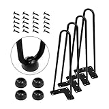 XBSXP 4 er Set Möbelbeine, Schwarze Möbel Robuste Metallbeine Tisch möbel Schränke Schlafsofa TV Möbel Füße Schubladen Tisch Nachttischschrauben inklusive (50cm),50