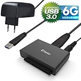 Fantec USB 3.0 zu SATA Adapter, 6G, UASP, für 2.5/3.5 Zoll HDD SSD mit 12V 2A Netzteil,