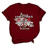 Weihnachten Shirt mit Spitze Damenpullover Langarm Winter Sale Langarmbluse Damen grüner Pulli Damen Pullover Kapuzenpullover Bluse Langarm Damen Vintage Kleidung blusen Sommer Winterjacke S