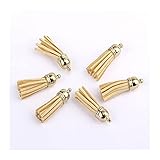 TG-YAN Handgefertigte Quasten 60/100 Stück 38mm Künstliches Leder Quaste Keychain Sommer DIY. Anhänger Kleiner Schmuck Für Dekorationshandwerk (Color : Light Blonde, Size : 20 pcs Sliver Tops)