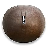 COOLDOT Yoga Ball für Erwachsene Sitzball Stuhl mit Cover & Griff inkl. Trainingsball und Pumpe für Zuhause, Büro, Pilates, Yoga Jetzt mit antibakterieller Behandlung (Kunstleder Wenge, D65)