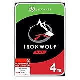 Seagate IronWolf 4 TB interne Festplatte, NAS HDD, 3.5 Zoll, 5900 U/Min, CMR, 64 MB Cache, SATA 6 GB/s, silber, 3 Jahre Data Rescue Service, Modellnr.: ST4000VNZ08