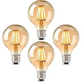 Edison Vintage Glühbirne E27, HISAYSY Vintage Glühbirne 4W (Entspricht 40W) Warmgelb Augenschutz, LED Retro Glühbirne 2700K 400LM Schraubverschluss, Lange Lebenssp