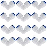 CESFONJER 12 PCS Adapter Fitting Verbindungsstück, RO Wasserfilter Fitting, 6,35mm (1/4') Pushfit gerade Stecker für Wasserrohr, drücken, Kühlschrank
