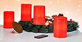 55066 4er Set, rot Flammenlose LED Adventskerzen mit FB